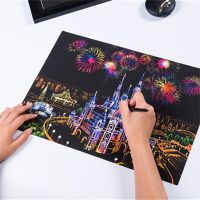 Colorful City Series Night Scratch Painting World Scenery Scratch Painting DIY Birthday Gift for Kids