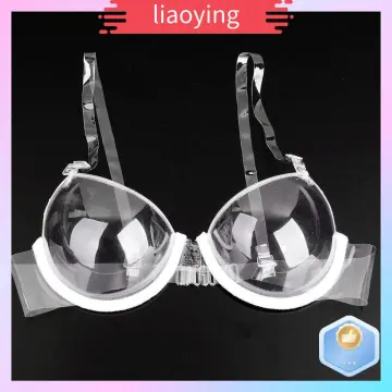 Women 3/4 Transparent Clear Push Up Bra Ultra-thin Strap Invisible