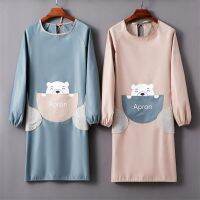 Womens Long-sleeved Overalls Kitchen And Household Cute Patterns Multiple Choices Waterproof And Oil-proof Apron