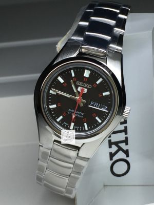 นาฬิกา ไซโก้ ผู้หญิง Seiko 5 รุ่น SYMC27K1 Automatic Women Watch ตัวเรือนและสายสแตนเลส หน้าปัดสีดำ  รับประกันของแท้ 100 %  จาก CafeNalika