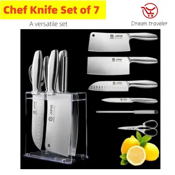 7pcs/set Stainless Steel Knife Set, Modern Chinese Character