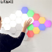 LITAKE โคมไฟตกแต่งหกเหลี่ยม,โคมไฟ LED 100-240V ไฟกลางคืนสัมผัสละเอียดอ่อน5ชิ้น