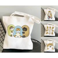 COD DSFERTEREERRE Personality Canvas Tote Bag Cute Cat Print Student Shoulder Bag and Womens Casual Shopping Sling Bag