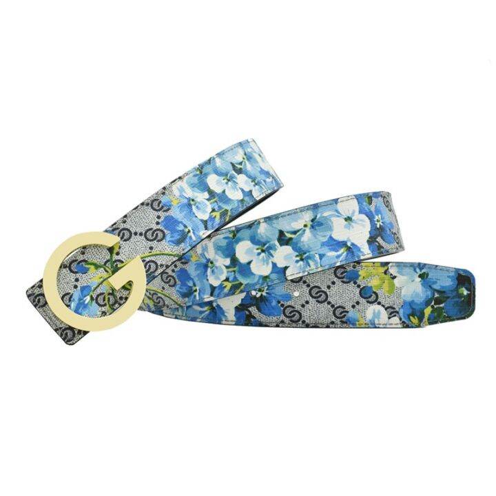 western-fashion-men-leather-belt-blue-flower-print-green-flower-tiger-pattern-smooth-g-buckle-strap