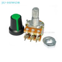 5Sets WH148 6Pin 15mm 3 Terminal Linear Taper Dual Rotary Potentiometer &amp; Knob B1K ~ B1M ohm 1K 2K 5K 10K 20K for Arduino