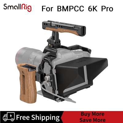 [Clearance Promotion]SMALLRIG Camera Cage ชุดอุปกรณ์เสริมสำหรับ BMPCC 6K Pro/ 6K G2,ที่มีมือจับด้านบนด้ามไม้ด้านข้าง HDMI เคเบิ้ลหนีบ SSD หนีบ Sunhood นาโตรถไฟป้องกันหน้าจอสำหรับ BMPCC 6พัน Pro/ 6พัน G2 - 3299