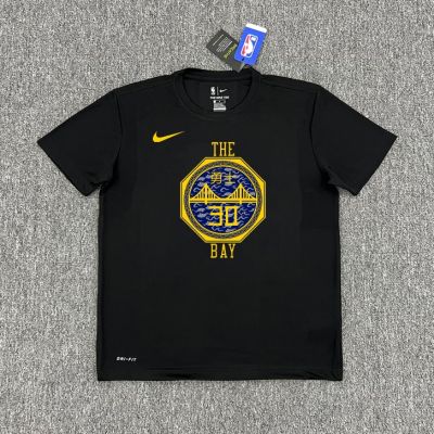 NBA Mens Basketball Training Warm-up Plus Size Top Golden State Warriors Chinese Printed Top Quick Drying Breathable Sports Fitness Running T-shirt Fashion Casual Tee