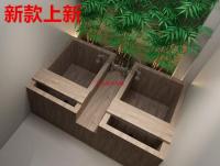 ✙ Oak barrel square bubble bath tub adult bucket shower wood real beauty salon