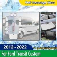 Full Covers Sunshades For Ford Transit Custom 2012~2022 Car Sun Protection Windshields Side Window Visor Shaby Car  Accessories Sunshades