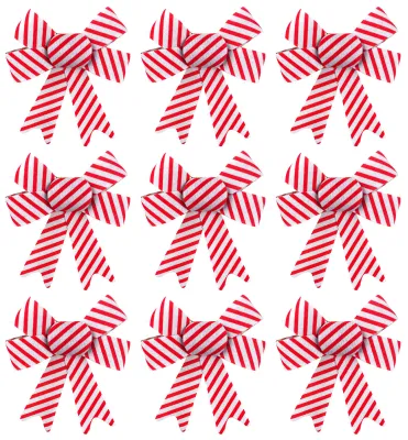 Candy Cane Themed Christmas Tree Accessories Red And White Candy Cane Patterned Tree Bow Decorations Candy Cane Inspired Red And White Decorations Red And White Candy Cane Christmas Tree Bow Festive Candy Cane Stripe Decorations