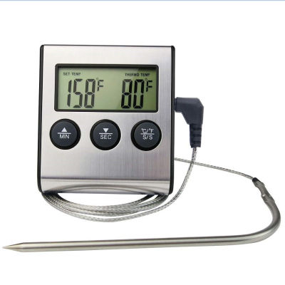อาหารดิจิตอลเนื้อสัตว์ทำอาหารเครื่องวัดอุณหภูมิครัวสำหรับสูบย่างเตาอบบาร์บีคิวนาฬิกาจับเวลา0 ~ 250 °C เครื่องวัดอุณหภูมิอาหารครัวบาร์บีคิวสเต็ก
