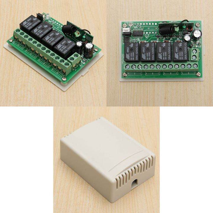 12v-4ch-channel-433mhz-wireless-remote-control-switch-integrated-circuit-with-2-transmitter-diy-replace-parts-tool-kits