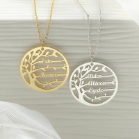 Custom Name Necklace Tree of Life Pendant Stainless Steel Jewelry men chain choker Personalised Best Friend Christmas Day Gifts