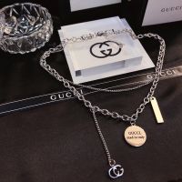 Casual Gucci Necklace Chain Letter Logo Double GG Choker Titanium Steel Pendant Elegant Men Women Jewelry