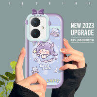 เคสสำหรับ Vivo Y02A Y02T Y27 5G Y36 Y36 5G ลายการ์ตูนสาวน่ารักนางฟ้าเคสโทรศัพท์มีลายสัตว์ประหลาดเลนส์โทรศัพท์ผิวนอกฝาครอบป้องกันนิ่มเคสโทรศัพท์มือถือกันกระแทก