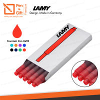 LAMY หมึกหลอดลามี่ T10 สีแดง สำหรับปากกาหมึกซึม แพ็ค 5 ชิ้น ของแท้ 100% หมึกเติมปากกาหมึกซึม Lamy - LAMY T10 Red Ink Cartridge Refill for Fountain Pen ラミー インク カートリッジ（5本入）LT10RD レッド [ปากกาสลักชื่อ