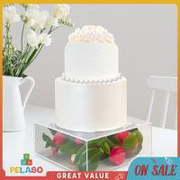 Pelaso ชั้นวางแท่นตั้งเค้กทรงกลมใสสำหรับปาร์ตี้วันเกิดตรงกลาง