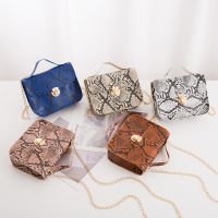 【CC】 Snake Pattern Printing Handbags Woman Soft Leather Shoulder Female Chain Purse Crossbody