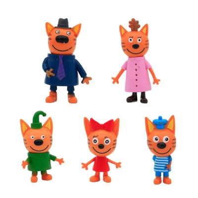 ZZOOI 5Pcs 6-8CM Three Little Kittens Action Figure Toys Russian Cartoon Anime Happy Cats TpnkoTa Doll For Children Christmas Gifts