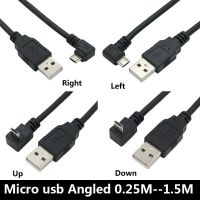 USB 2.0 Male to micro USB B Type 90 Degree Up &amp; Down &amp; Left &amp; Right Angled Male Data Cable 0.25m/0.5m/1m/1.5m Wires  Leads Adapters