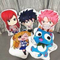 40ซมหมอนแฟรี่เทลตุ๊กตา Natsu Lucy Erza สีเทา Kawaii ตุ๊กตาตุ๊กตาตุ๊กตาตุ๊กตาตุ๊กตาคู่การ์ตูนเบาะนุ่มของเล่นตุ๊กตา