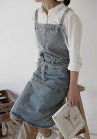 Jeans Apron Unisex Adjustable Denim Pinafore Japanese Fashional Painting Studio Gardening Coffee Shop Cooking Baking Kitchen Aprons