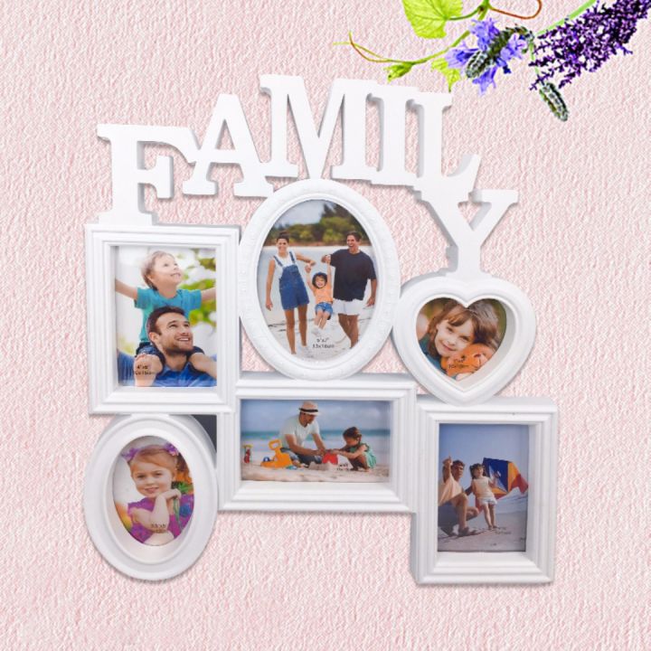 ที่ใส่ภาพแขวนผนังกรอบรูปครอบครัวงานแสดงเกี่ยวกับการตกแต่งบ้านพลาสติกสีขาว