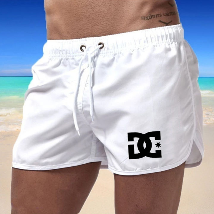 mens-summer-newest-sports-four-points-shorts-fashion-solid-color-elastic-lace-up-pants-dc-printed-casual-male-beach-sweatpants