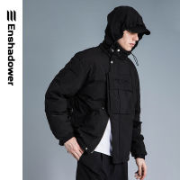 ENSHADOWER 22AW ผู้ชายแฟชั่นฤดูหนาวคลุมด้วยผ้าลงแจ็คเก็ตหนา Techwear เทคเสื้อ Streetwear Workwear Molle Minimalism