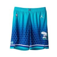 ใหม่ ขายดี กางเกงขาสั้นบาสเก็ตบอล NBA Charlotte Hornets 75th city edition สีฟ้า 2022