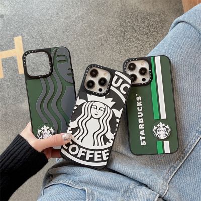 Casetifg เคสโทรศัพท์มือถือ ซิลิโคนนิ่ม TPU กันกระแทก ลายแบรนด์กาแฟดาว 3D คุณภาพสูง แฟชั่น สําหรับ iPhone 11 12 13 14 Pro Max 14 Plus X XS Max XR