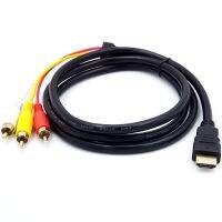 Hdmi-คอมโพสิต Av ตัวผู้ที่เข้ากันได้3rca ขั้วต่อ M/M สายอะแดปเตอร์สายส่งสัญญาณ Hdmi ทางเดียวที่เข้ากันได้กับ A30 Rca