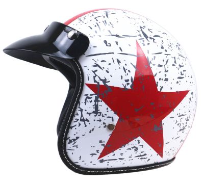 Retro ABS Material Open Face 3/4 Helmets Vintage Sun Visor Motorbike Helmets Casque Moto Scooter Protection for Men
