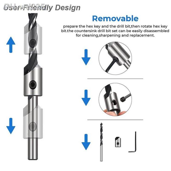 countersink-drill-bit-set-high-speed-steel-for-wood-chamfer-boring-woodworking-tool-carpentry-reamer-counterbore-pilot-hole-cut