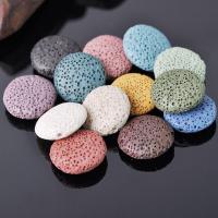 5pcs Natural Volcano Lava Stone Flat Round 20mm 27mm 32mm Loose Crafts Beads lot for Jewelry Making DIY Earring Findings