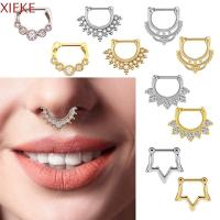 XIEKE แฟชั่น สแตนเลส กระดูกอ่อนหู แหวนเจาะจมูก แหวนจมูกปลอม Indian Septum Clicker เจาะเครื่องประดับร่างกาย