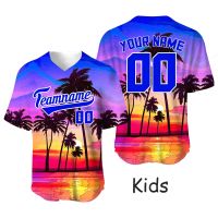 2023 New Kids Jersey Baseball Uniform Baby Custom Name T Shirt Sports Team Blouse Hip Hop Streetwear Sublimation Blanks Baseball Shirts