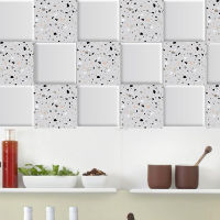 สีขาวสีเทาหินอ่อนโมเสคติดผนังกระเบื้องกาวตนเอง Backsplash DIY ครัวห้องน้ำบ้านรูปลอกผนังสติ๊กเกอร์นอร์ดิก