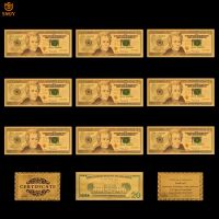 10PCS/Lot Best Price US 20 Dollar Money Gold Plated Banknote Colorful World Currency Paper For Souvenirs Collections