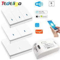 WiFi Smart Light Switch RF 433MHz AC 110V 220V 10A Receiver 123 Gang Push Switch Work with Tuya Smart Life Home Alexa