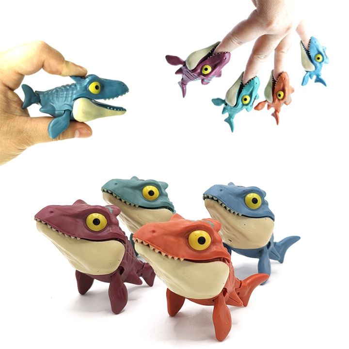 Biting Hand Dinosaur Finger Dinosaur Toy Fidget Tricky Mosasaur Blue Red  Jurassic World Interactive Creative Child Kid Xmas Gift