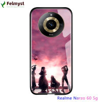 สำหรับ Realme 11 5G Realme Narzo 60 5G เคสฝาหลังกระจกเทมเปอร์เคสมันวาวยอดนิยมของเกาหลีใต้