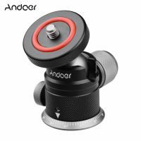 Andoerอะลูมินัมอัลลอยลูกบอลขาตั้งกล้องHead Mount Panoramic 360 ° หมุน180 ° พลิกปรับฐานUniversal 1/4ติดตั้งสำหรับDSLRกล้องไร้กระจกที่ยึดขาตั้งกล้อง