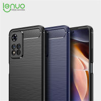 เคส Lenuo สำหรับ Xiaomi Poco M4 Pro 5G Note 11S 5G-ฝาหลังมือถือ TPU ซิลิโคนคาร์บอนไฟเบอร์ลายขนแปรง