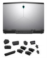 กันฝุ่นสีดำซิลิโคนเสียบพอร์ตปกคลุมสำหรับ Alienware 13 14 15 17 18 R4 R3 R2 R1 M11X R5 M14X M13X M15X รุ่นเก่า