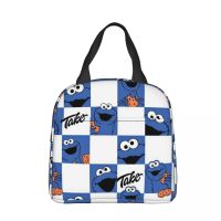 ❆▫❦ Sesame Street Blue Monster Lunch Bag box Children Aluminum Bag Foil Portable Lunchbox