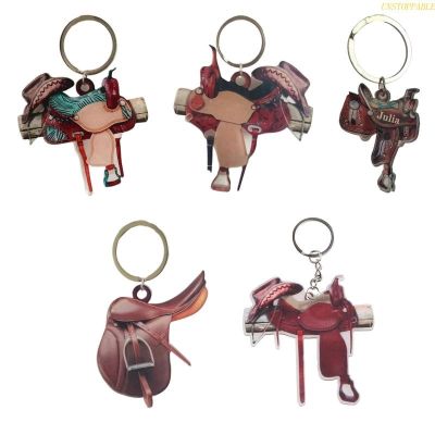 blg Saddle Acrylic Pendant Keychain For Horses Lover Western Cowboys For Home Decor Car Rearview Mirror Pendant 【JULY】