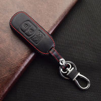 HushdgLeather Car Key Case 4ปุ่มพวงกุญแจผู้ถือสมาร์ท Keyless Entry รีโมทคอนล Fobs Shell Protector สำหรับ Mazda 8 M8 2015Kouh