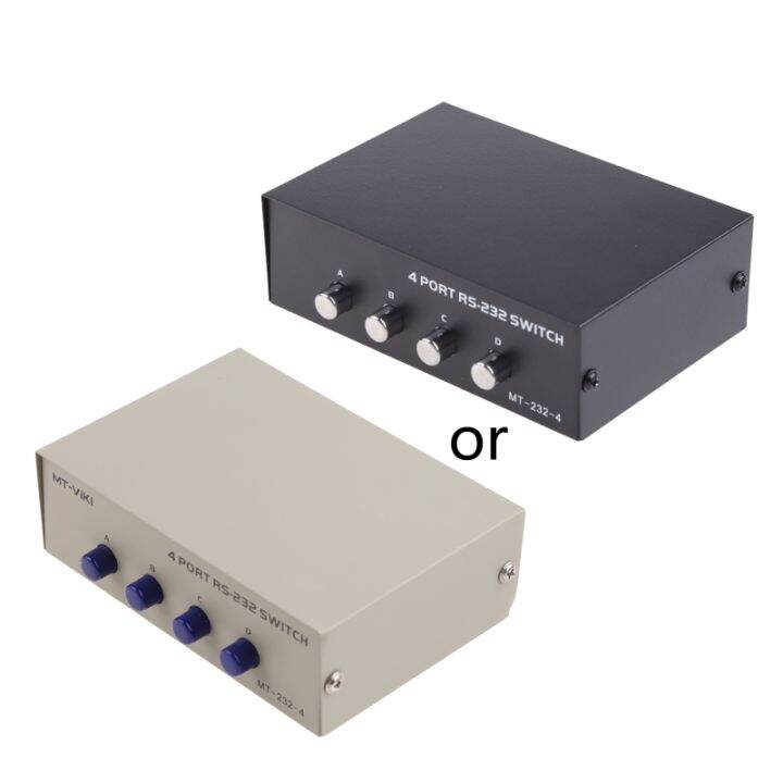 4 Port Rs232 Serial Port Switch Db9pin COM Port Sharer Suitable For
