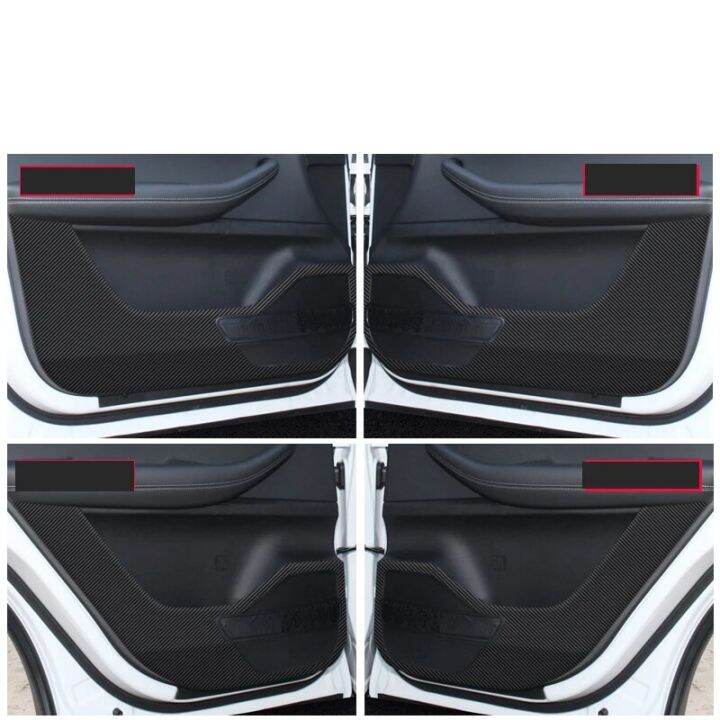 Carbon Fiber Leather Car Door Anti Kick Mat Protect Pad For Chery Tiggo